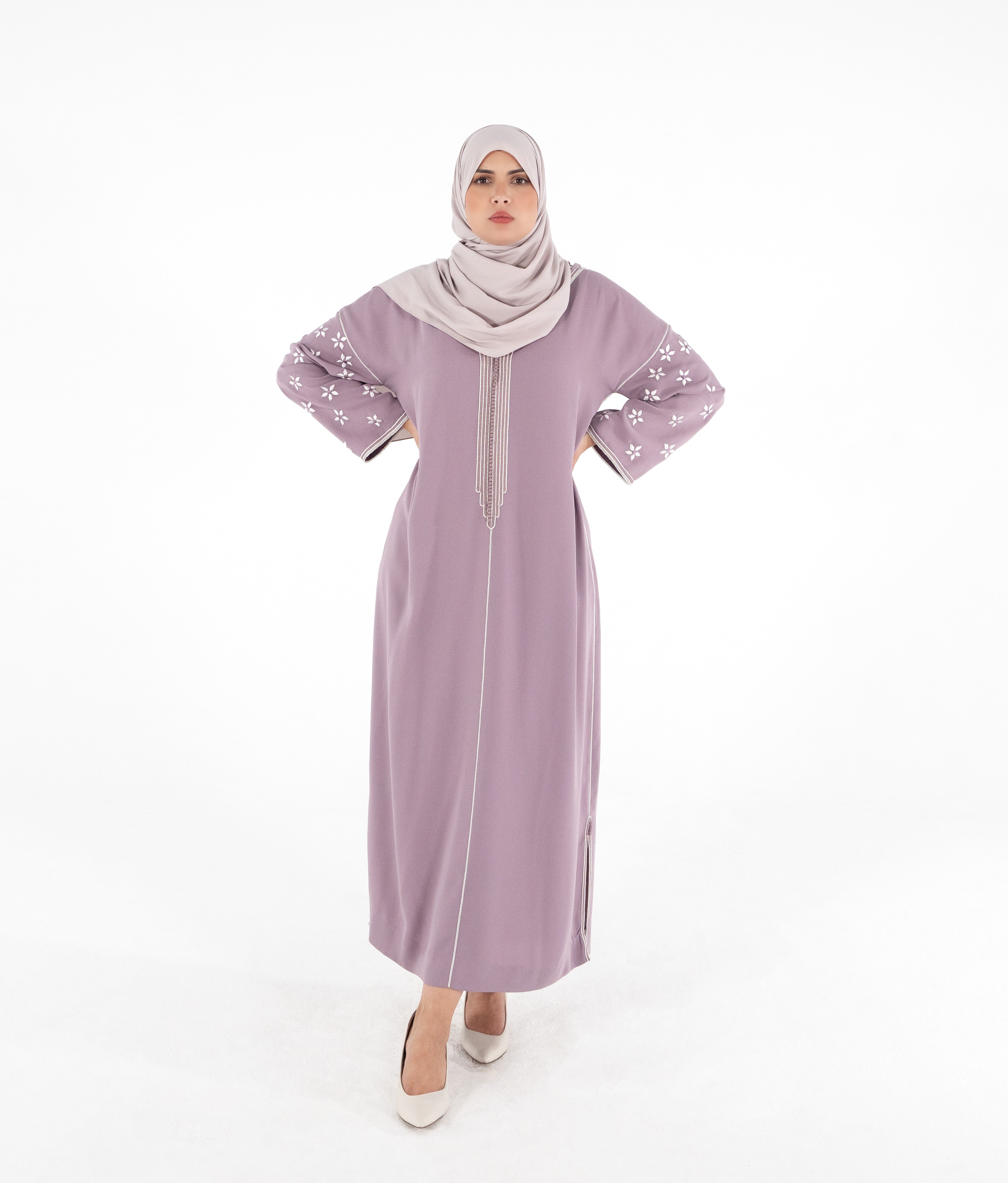 Jellaba Fleurs Élégantes - Kan Ya Makan