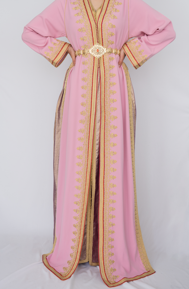 Lebssa Luxe Mauve et Rose avec Ornements Dorés et Oranges - Kan Ya Makan