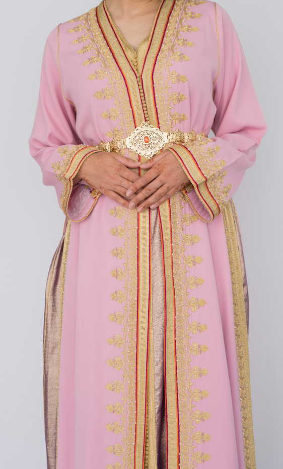 Lebssa Luxe Mauve et Rose avec Ornements Dorés et Oranges - Kan Ya Makan