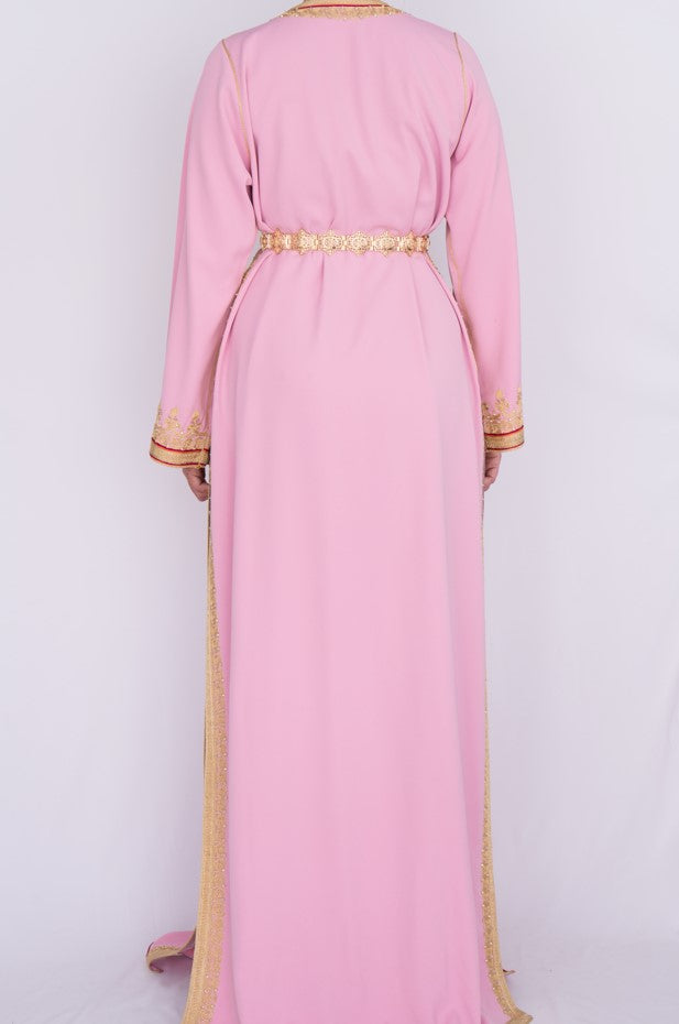 Lebssa Luxe Mauve et Rose avec Ornements Dorés et Oranges - Kan Ya Makan