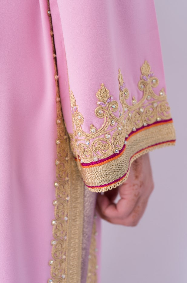 Lebssa Luxe Mauve et Rose avec Ornements Dorés et Oranges - Kan Ya Makan