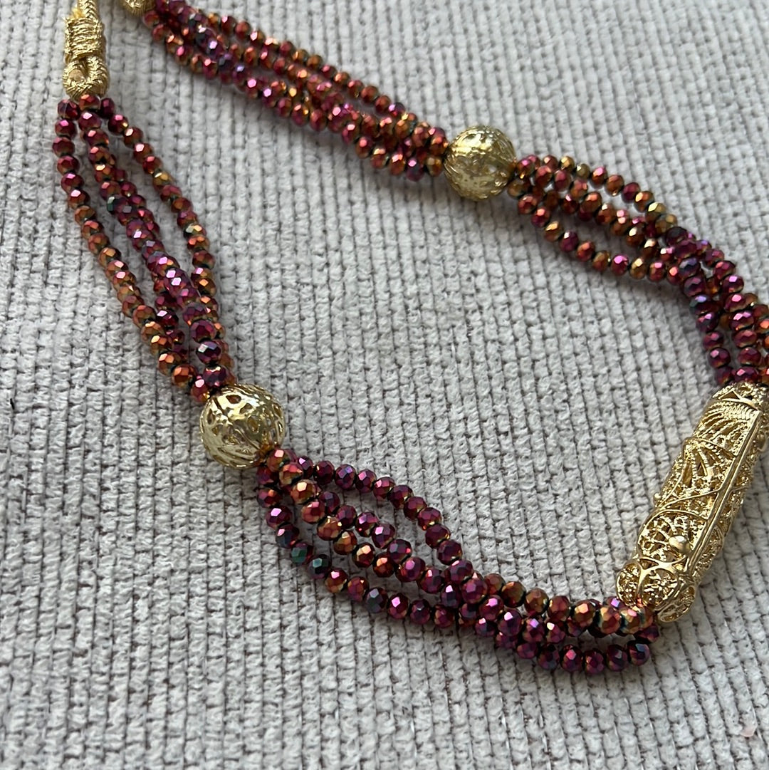 Collier Perlé Doré - Kan Ya Makan