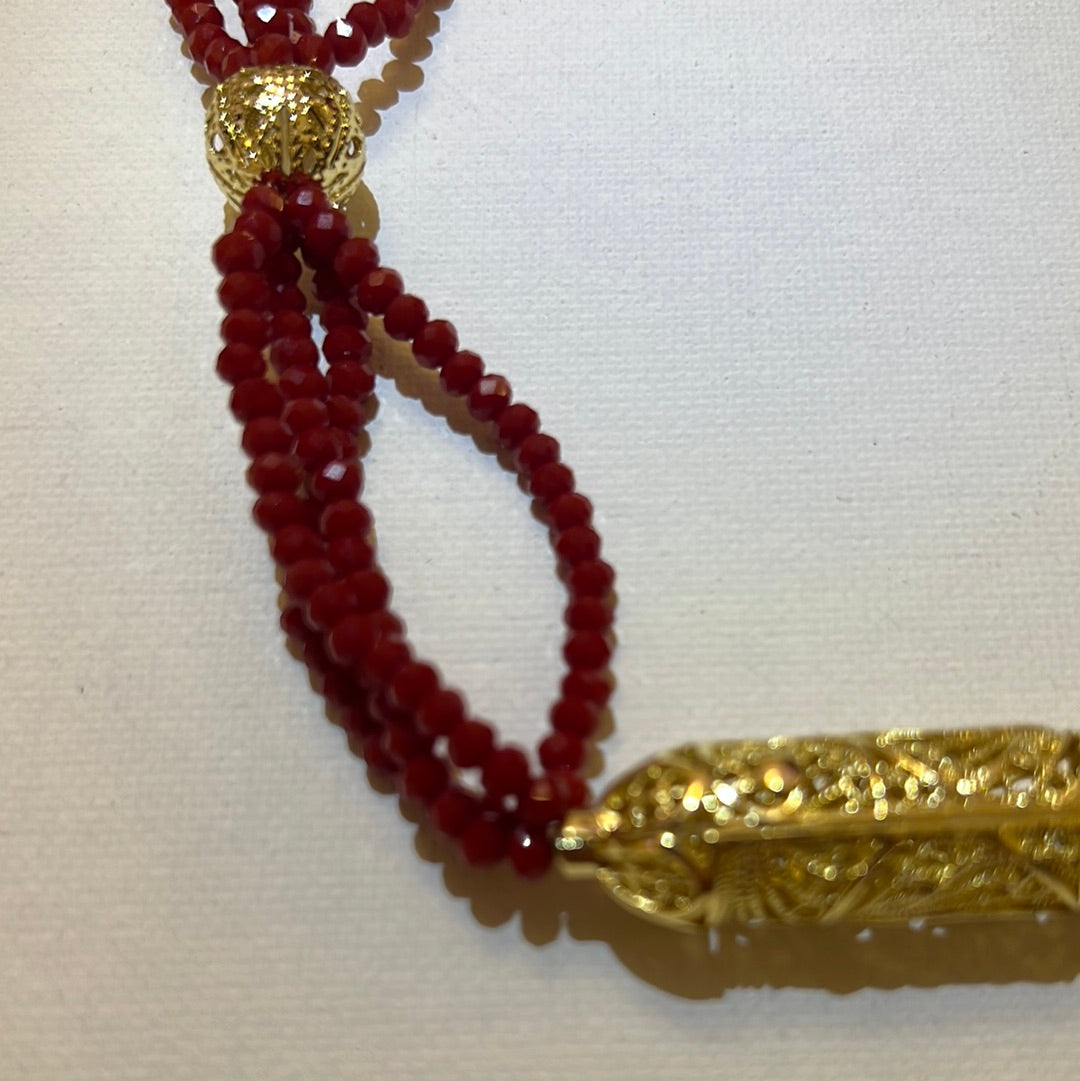 Collier Perlé Doré - Kan Ya Makan