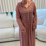 Jellaba Amani - vieux rose - faite à la main - Taille S